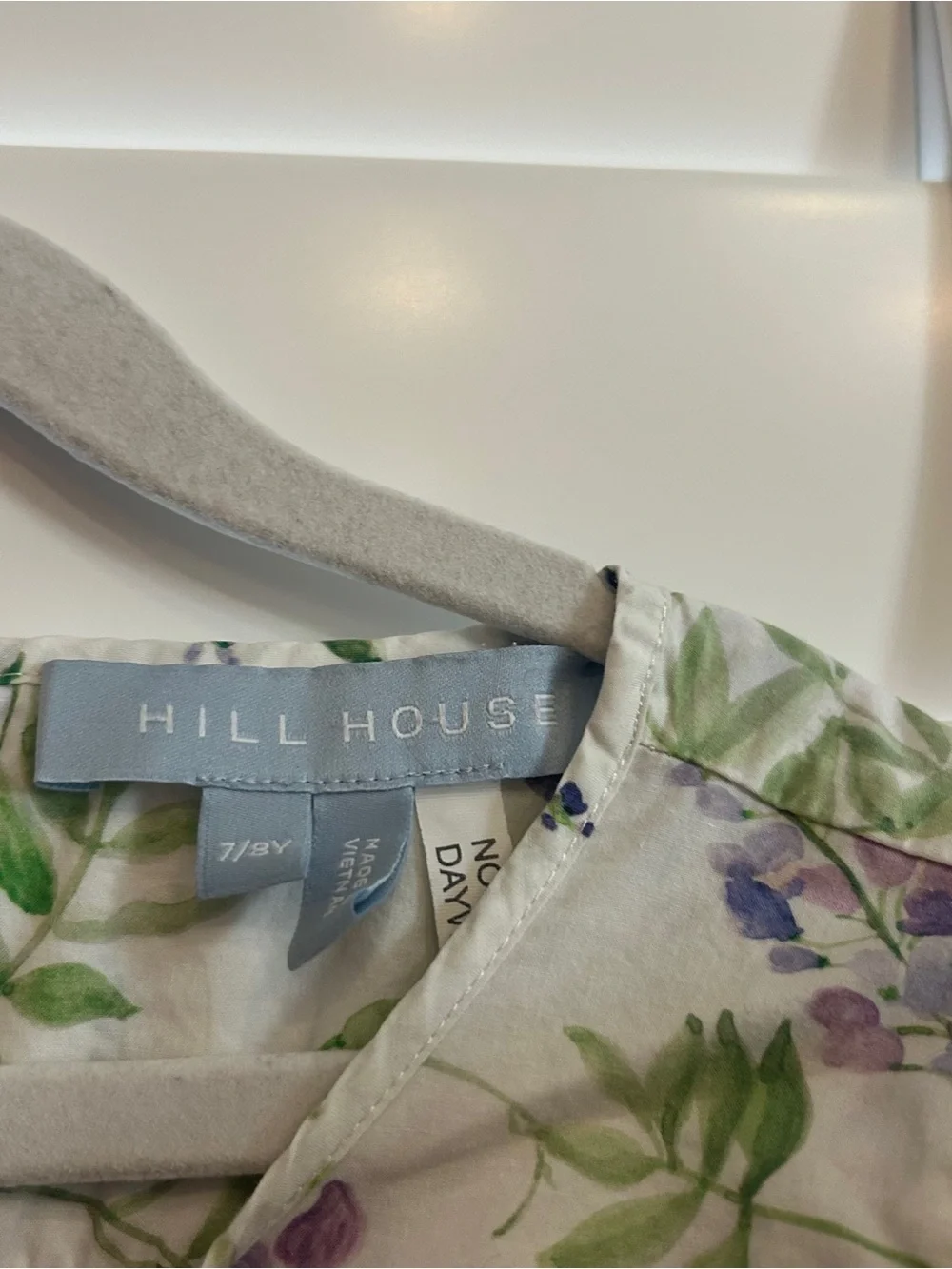 Hill House Kids White Floral Short Sleeve Set - I Purple & Green